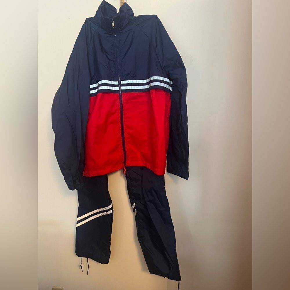 Vintage Men’s Red and Blue Track Suit